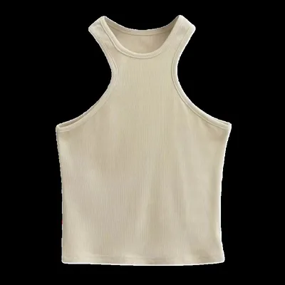 Hollowed-out backless halter top