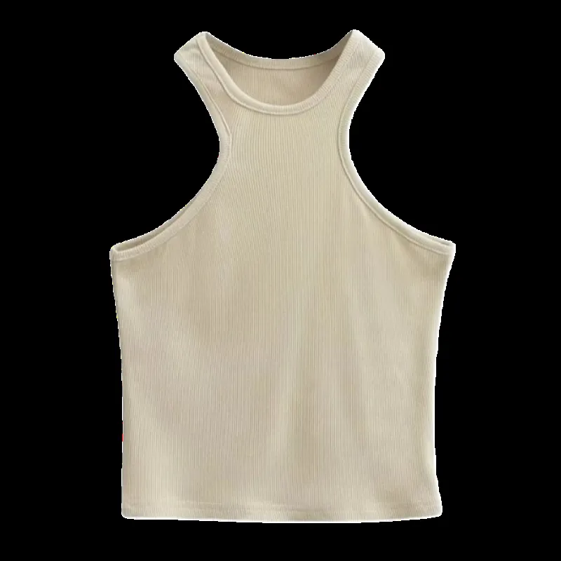 Hollowed-out backless halter top